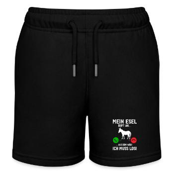 My donkey is calling, I have to go! - Kids Organic Sweat Shorts by Stanley/Stella - navy - Front