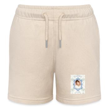 Picture frame light blue - Kids Organic Sweat Shorts by Stanley/Stella - soft Ecru - Front
