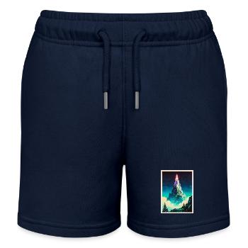 Ein Leuchtfeuer über den Wolken - Kinder Organic Joggingshorts Mini Bolter von Stanley/Stella - Navy - Vorne