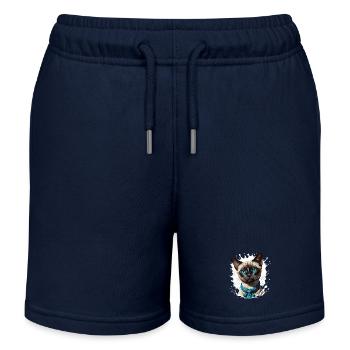 Chat siamois - Short de jogging enfant bio Stanley/Stella - bleu marine - Devant