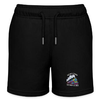 Bunte Dampfokomotive Jahreszeiten, Verspätung Bahn - Kinder Organic Joggingshorts Mini Bolter von Stanley/Stella - Navy - Vorne