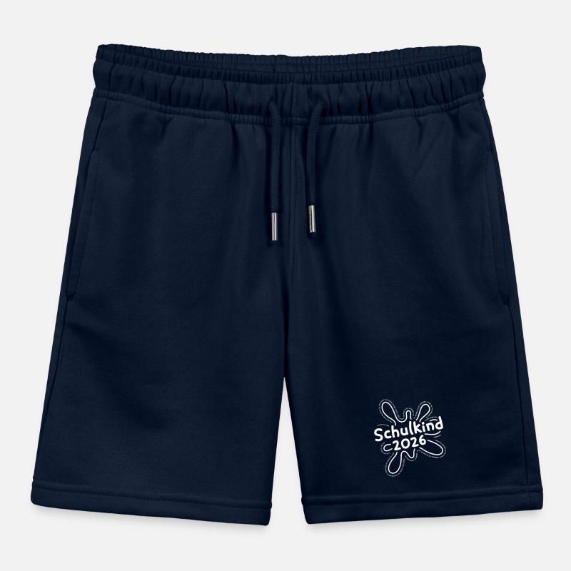 Schulkind 2026 Klecks mit Spruch zur Einschulung Kinder Organic Joggingshorts Mini Bolter von Stanley/Stella