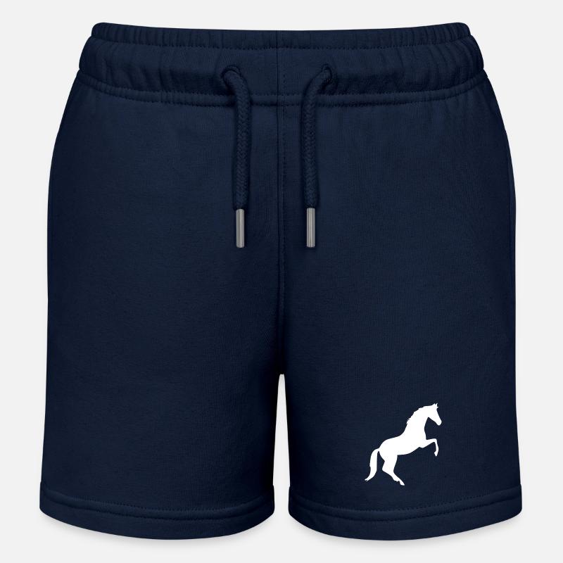 Silhouettes de chevaux Cavalier cadeau blanc - Short de jogging enfant bio Stanley/Stella - bleu marine