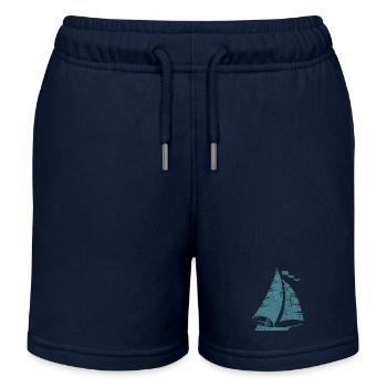 Segelboot Segeln Segler - Kinder Organic Joggingshorts Mini Bolter von Stanley/Stella - Navy - Vorne