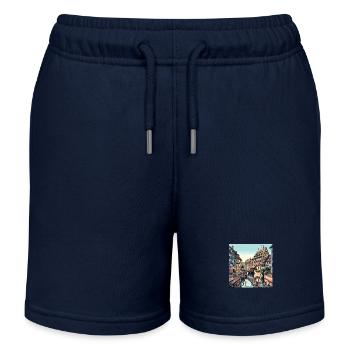 Colmar Frankreich Fachwerk Charme - Kinder Organic Joggingshorts Mini Bolter von Stanley/Stella - Navy - Vorne