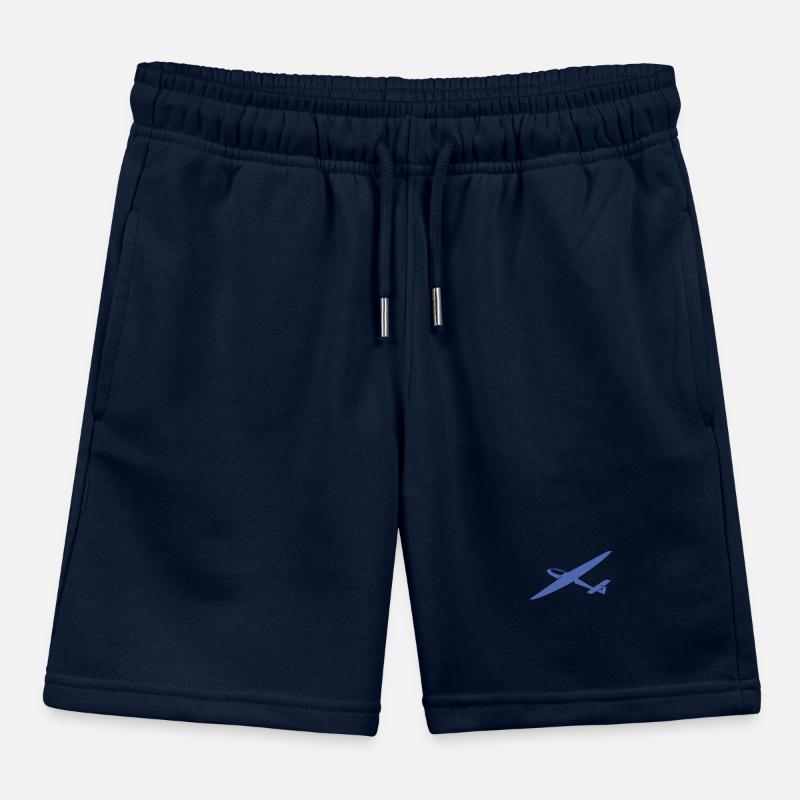 Minimalist Glider Pilot Silhouette Kids Organic Sweat Shorts by Stanley/Stella