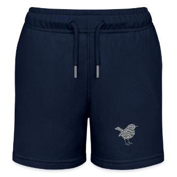 Spring | Spring | Flower | Flowers | Bird | Sparrow - Kids Organic Sweat Shorts by Stanley/Stella - navy - Front