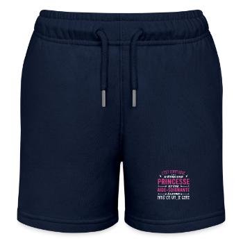 Princess and Caregiver - Kids Organic Sweat Shorts by Stanley/Stella - navy - Front