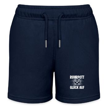 Ruhrpott Glueck auf - Kinder Organic Joggingshorts Mini Bolter von Stanley/Stella - Navy - Vorne