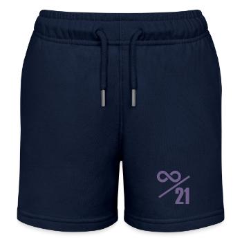 Bitcoin 21 Millionen Limit - Unendlich Wertvoll - Kinder Organic Joggingshorts Mini Bolter von Stanley/Stella - Navy - Vorne