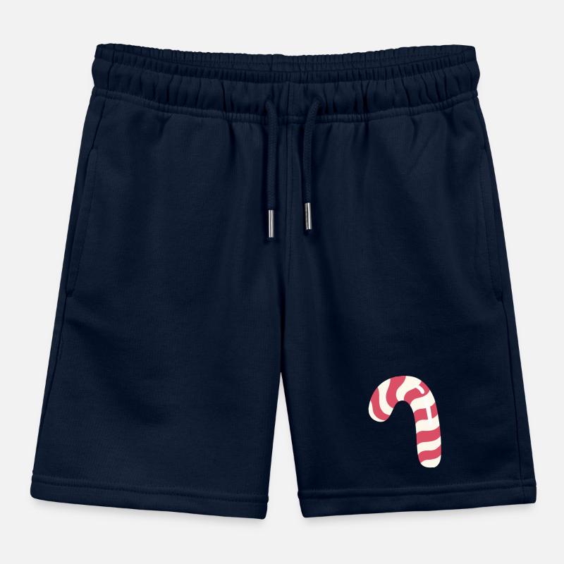 Candy cane Kids Organic Sweat Shorts by Stanley/Stella