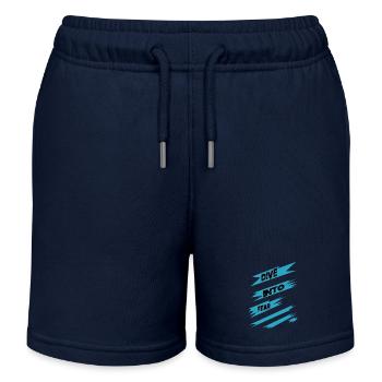 bday funny sayings present idea birthday present - Kids Organic Sweat Shorts by Stanley/Stella - navy - Front