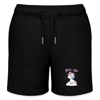 Briller comme une star licorne inspiration - Short de jogging enfant bio Stanley/Stella - bleu marine - Devant
