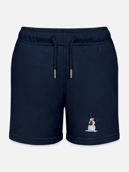 Bonhomme de neige Swirly heureux - Short de jogging enfant bio Stanley/Stella - bleu marine