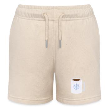Snowflake Frost Mug Design - Kids Organic Sweat Shorts by Stanley/Stella - soft Ecru - Front