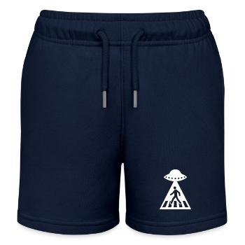 Lustiges UFO Strichmännchen Alien Begegnung  - Kinder Organic Joggingshorts Mini Bolter von Stanley/Stella - Navy - Vorne