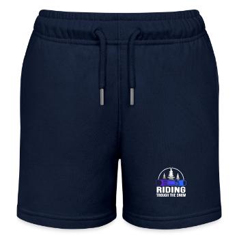 Snowboard Snowboard Word Freestyle Snowboarder - Kids Organic Sweat Shorts by Stanley/Stella - navy - Front