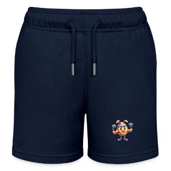 Oeuf de Pâques Oeuf de Pâques Haltère Fitness Musculation - Short de jogging enfant bio Stanley/Stella - bleu marine - Devant