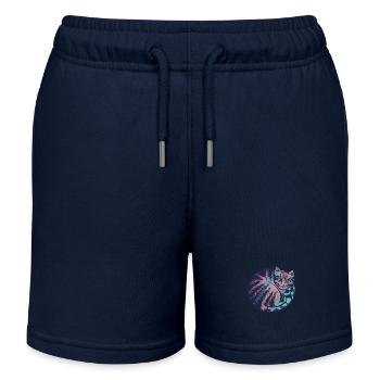 Kitty Cat Blues - Kids Organic Sweat Shorts by Stanley/Stella - navy - Front