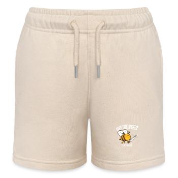 Rettet die Bienen oder sonst Messer Lustig Niedliche Biene Imker - Kinder Organic Joggingshorts Mini Bolter von Stanley/Stella - Natur - Vorne