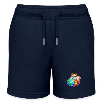 Squirrel for Earth Environmental Protection Nature Conservation - Kids Organic Sweat Shorts by Stanley/Stella - navy - Front