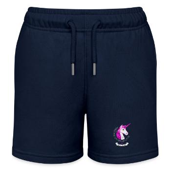 unicorn pink glamour girlie mane horn fee immortal - Kids Organic Sweat Shorts by Stanley/Stella - navy - Front