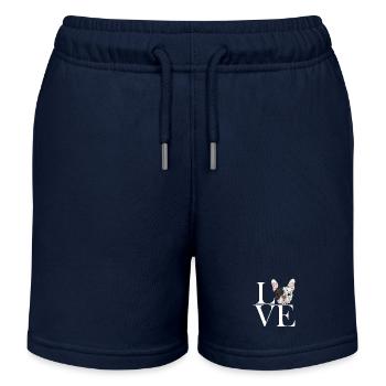 franz Bulldogge white - Kinder Organic Joggingshorts Mini Bolter von Stanley/Stella - Navy - Vorne