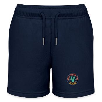 Motivational design, work and improvement - Kids Organic Sweat Shorts by Stanley/Stella - navy - Front