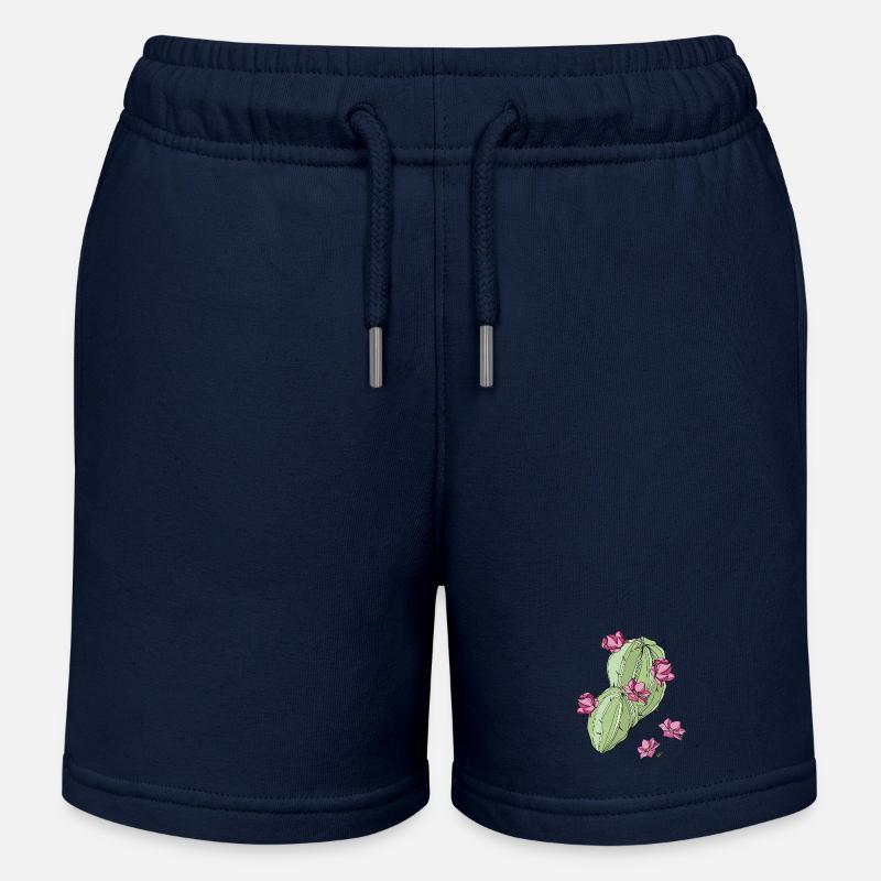 Cactus à fleurs - Short de jogging enfant bio Stanley/Stella - bleu marine