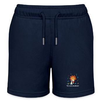 Löwe Rock mit Schulutensilien weißer Anzug - Kinder Organic Joggingshorts Mini Bolter von Stanley/Stella - Navy - Vorne