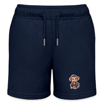 Süsser Affe Süsses Äffchen Geschenk für Affenfans - Kinder Organic Joggingshorts Mini Bolter von Stanley/Stella - Navy - Vorne