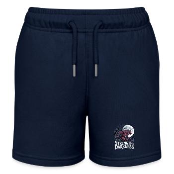 Lunar Werewolf Strength Graphic - Kids Organic Sweat Shorts by Stanley/Stella - navy - Front