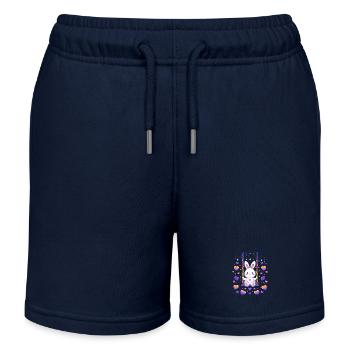 Bunny swing with hearts - Kids Organic Sweat Shorts by Stanley/Stella - navy - Front