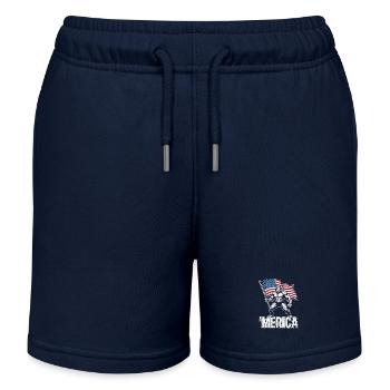 America Bigfoot Drôle 4 juillet Bigfoot Ameri - Short de jogging enfant bio Stanley/Stella - bleu marine - Devant