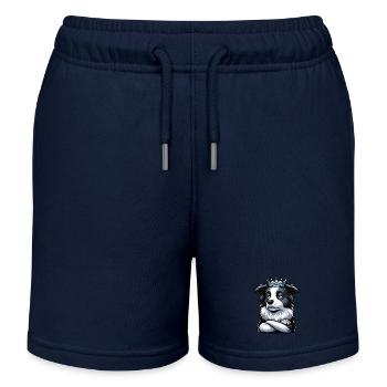Border Collie Collie Owner Collie Lover - Kids Organic Sweat Shorts by Stanley/Stella - navy - Front