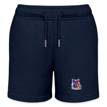 Contraste de couleur Écureuil PopArt - Short de jogging enfant bio Stanley/Stella - bleu marine - Devant