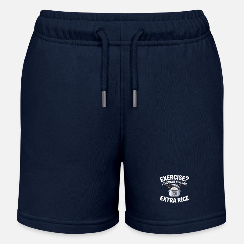 Blague sur le riz : Riz en extra - Short de jogging enfant bio Stanley/Stella - bleu marine
