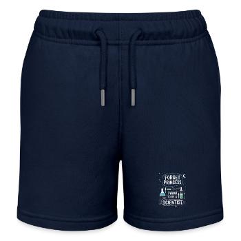Oublie princesse, je veux des scientifiques - Short de jogging enfant bio Stanley/Stella - bleu marine - Devant