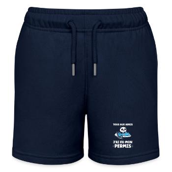 Humour permis de conduire - Short de jogging enfant bio Stanley/Stella - bleu marine - Devant