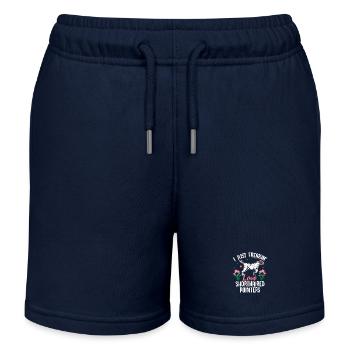 I Freakin Love Shorthaired Pointers - Kids Organic Sweat Shorts by Stanley/Stella - navy - Front