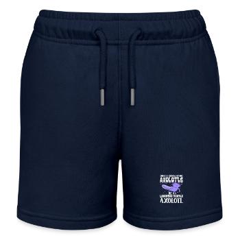 Sei ein Lavender Purple Axolotl - Kinder Organic Joggingshorts Mini Bolter von Stanley/Stella - Navy - Vorne