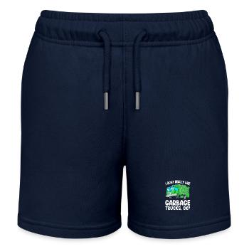 Garbage Truck Garbage Truck Garbage Man Trash Can - Kids Organic Sweat Shorts by Stanley/Stella - navy - Front