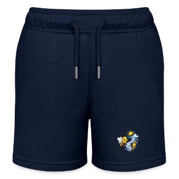 bee honey beekeeper honeycomb flowers meadow insect - Kids Organic Sweat Shorts by Stanley/Stella - navy - Front