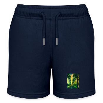Guadeloupe 971 Karte und Route des Palmiers - Kinder Organic Joggingshorts Mini Bolter von Stanley/Stella - Navy - Vorne