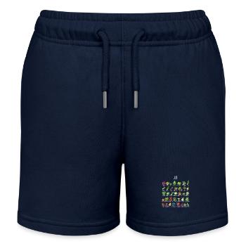 Juni Gemüsekalender Collage - Kinder Organic Joggingshorts Mini Bolter von Stanley/Stella - Navy - Vorne
