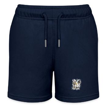 Hase Sommer Comic - Kinder Organic Joggingshorts Mini Bolter von Stanley/Stella - Navy - Vorne