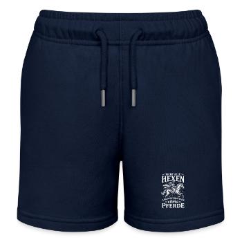 Nicht alle Hexen fliegen auf einem Besen Manche  - Kinder Organic Joggingshorts Mini Bolter von Stanley/Stella - Navy - Vorne