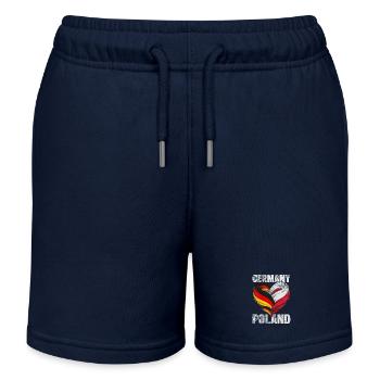 Heart of Germany and Poland - Kids Organic Sweat Shorts by Stanley/Stella - navy - Front