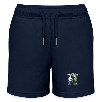 KI oder Aliens – Was erwischt uns zuerst? - Kinder Organic Joggingshorts Mini Bolter von Stanley/Stella - Navy - Vorne