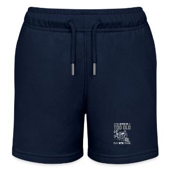Niemals Zu Alt Um Mit Zügen Zu Spielen - Kinder Organic Joggingshorts Mini Bolter von Stanley/Stella - Navy - Vorne